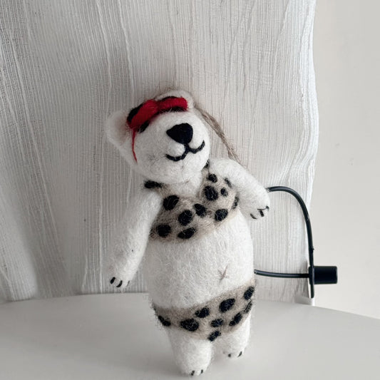 Beach Ready: The "Bikini Bear" Nepal Artisan Wool Felt Charm