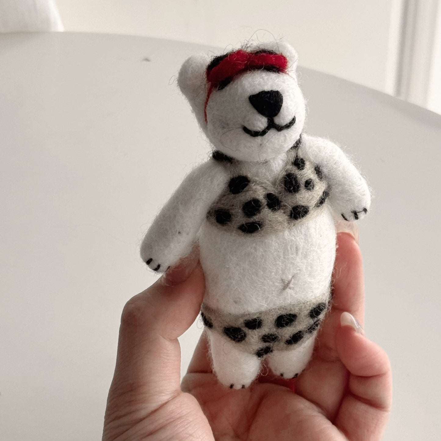 Beach Ready: The "Bikini Bear" Nepal Artisan Wool Felt Charm