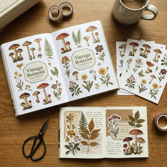 Vintage Botanist: DIY Aesthetic Sticker & Scrapbook Kit